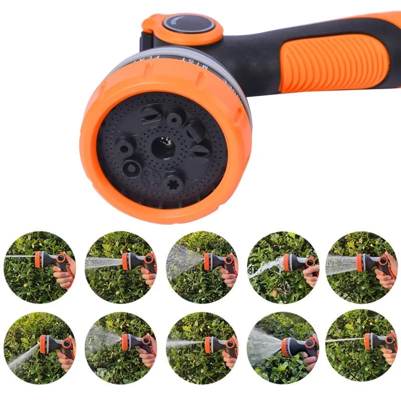 Multifunction Garden Pipe Sprinkler 10 Functions High Pressure Pipe Grip For Garden Irrigation Cleaning