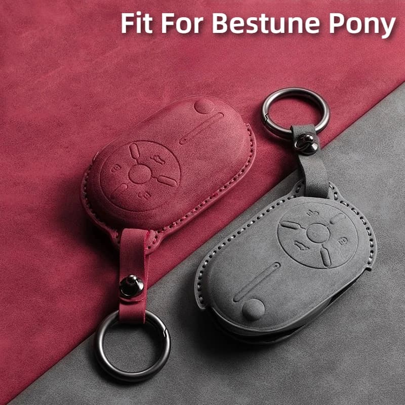 Adatto per Bestune Pony Porta carte chiave per auto Custodia per smart card NFC Guscio protettivo in pelle scamosciata