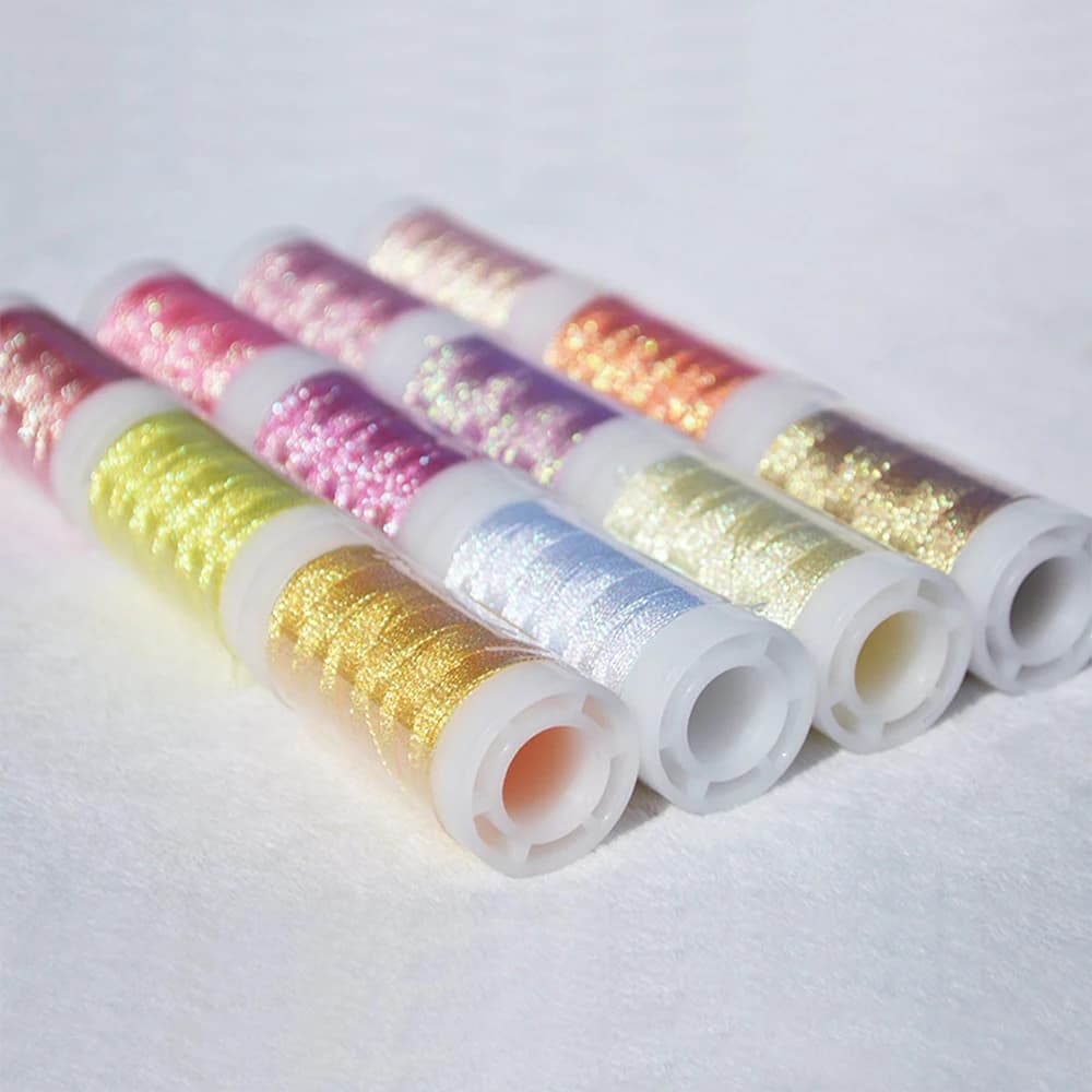Filo da ricamo in 12 colori, 90 metri ciascuno, filo all'uncinetto lucido a 3 fili per braccialetti, lavoro manuale delicato, artigianato da cucito fai-da-te