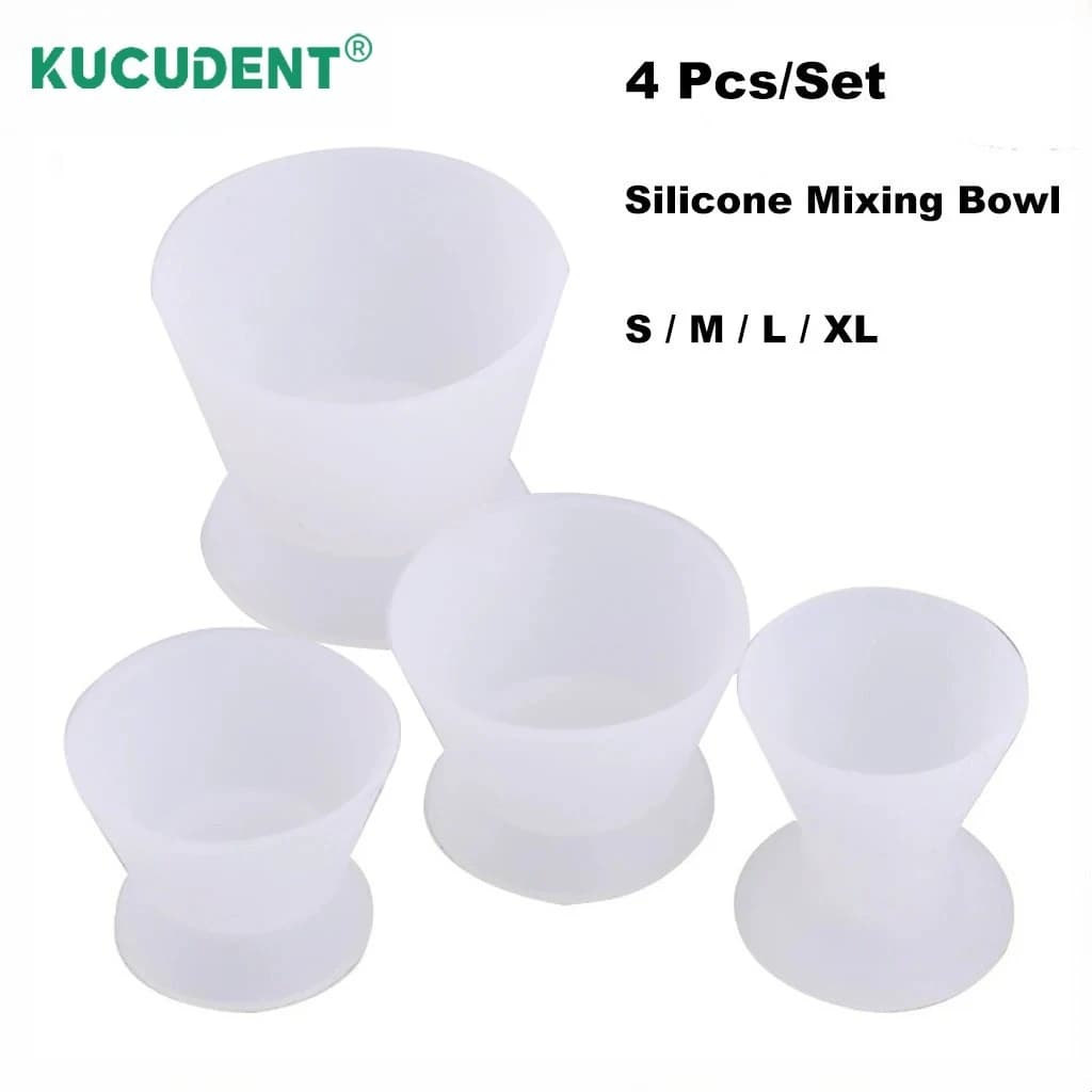 4Pcs/Set Dental Silicone Cup Flexible Self Solidifying Mixing Rubber Bowl Dentistry Lab Clean Dishes Teeth Whitening Tools