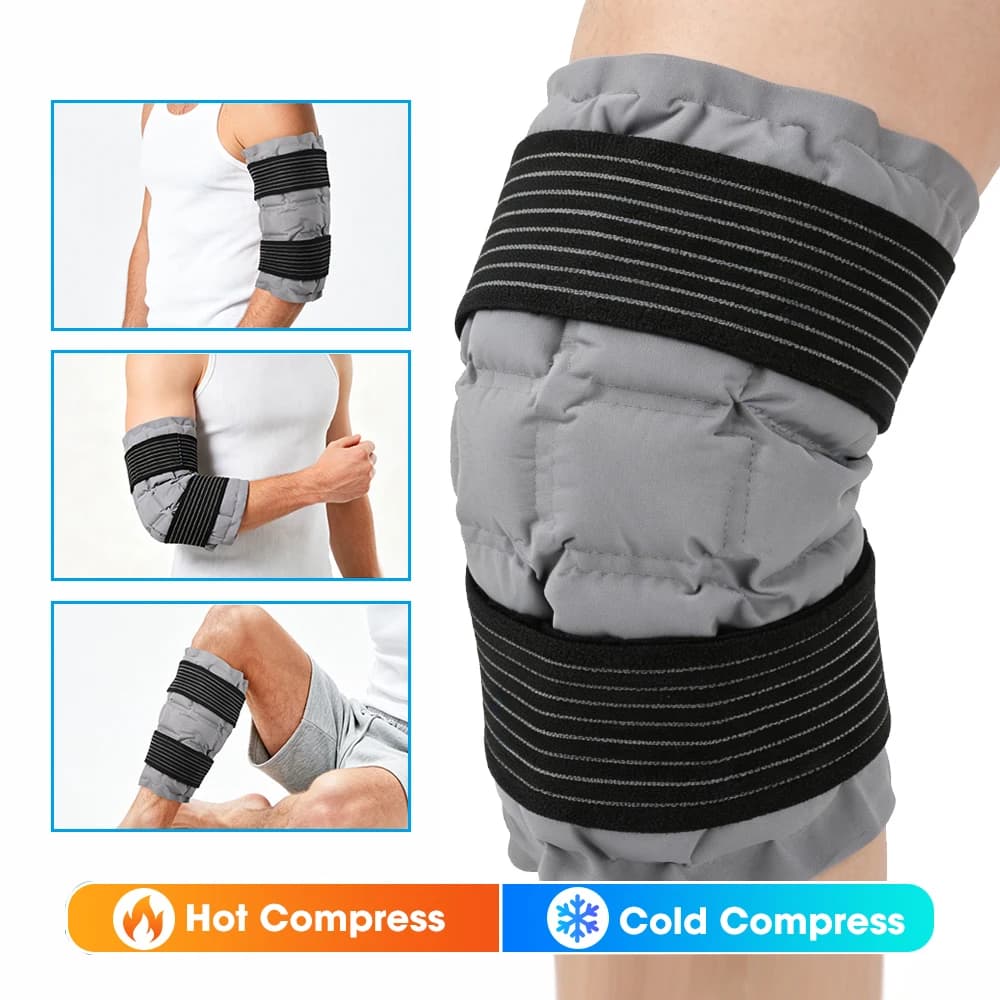 Ginocchiera Riutilizzabile con Impacco Caldo/Freddo Autoassorbente, Supporto per Gomito, Ginocchio e Polpaccio, Sollievo dal Dolore, Impacco Ghiacciato Riscaldato Estivo