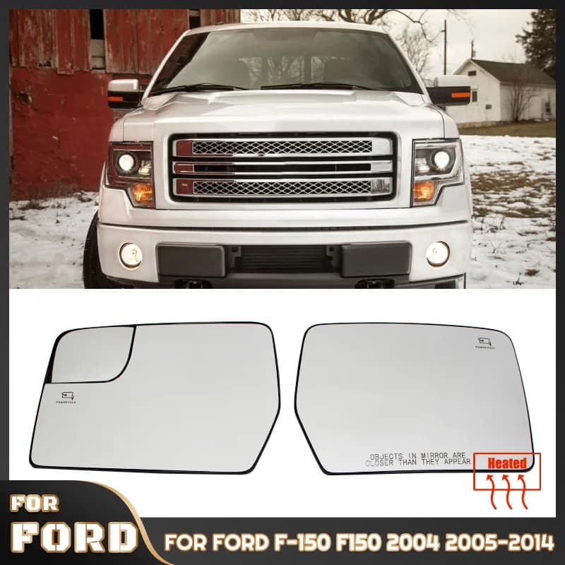 Glass left side mirror right for Ford F-150 2011-2014 Large angle mirror heated