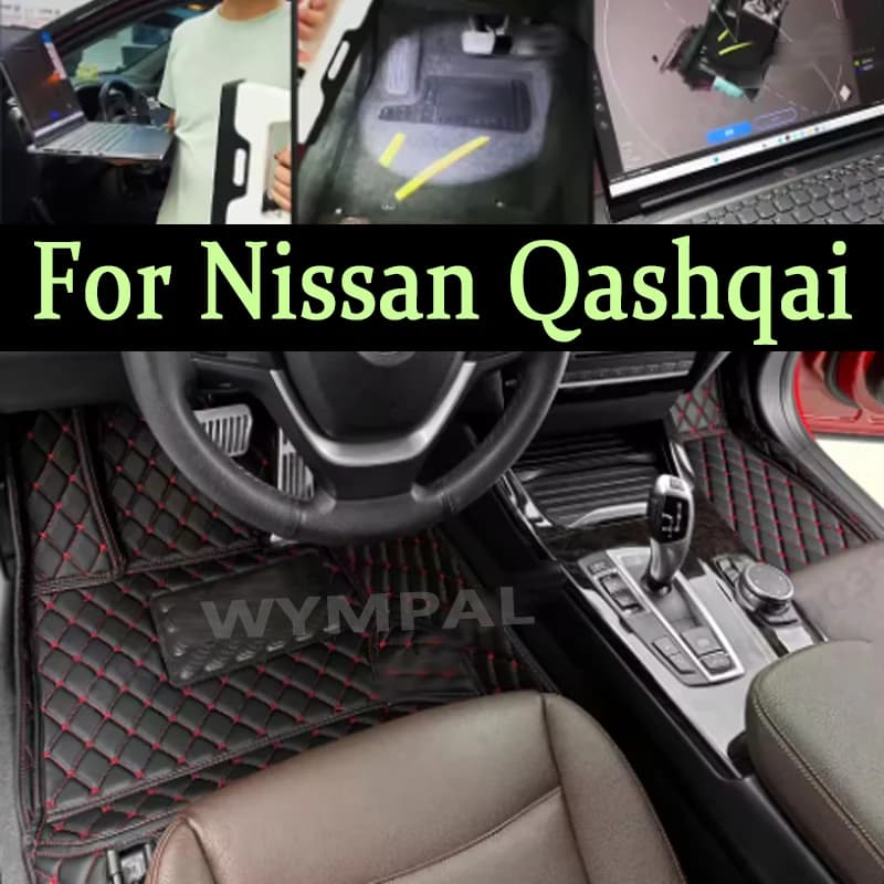 Tappetini auto di lusso per Nissan Qashqai 2008 2009 2010 2011 2012 2013-2015 Rilievi del piede personalizzati Copertura del tappeto Accessori interni
