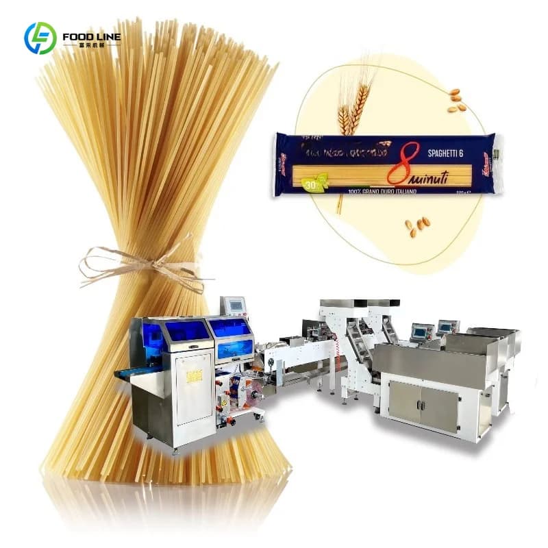 Macchina automatica personalizzata per il confezionamento di spaghetti, attrezzatura di pesatura e imballaggio di precisione, macchinari per il confezionamento di pasta secca direttamente dalla fabbrica.