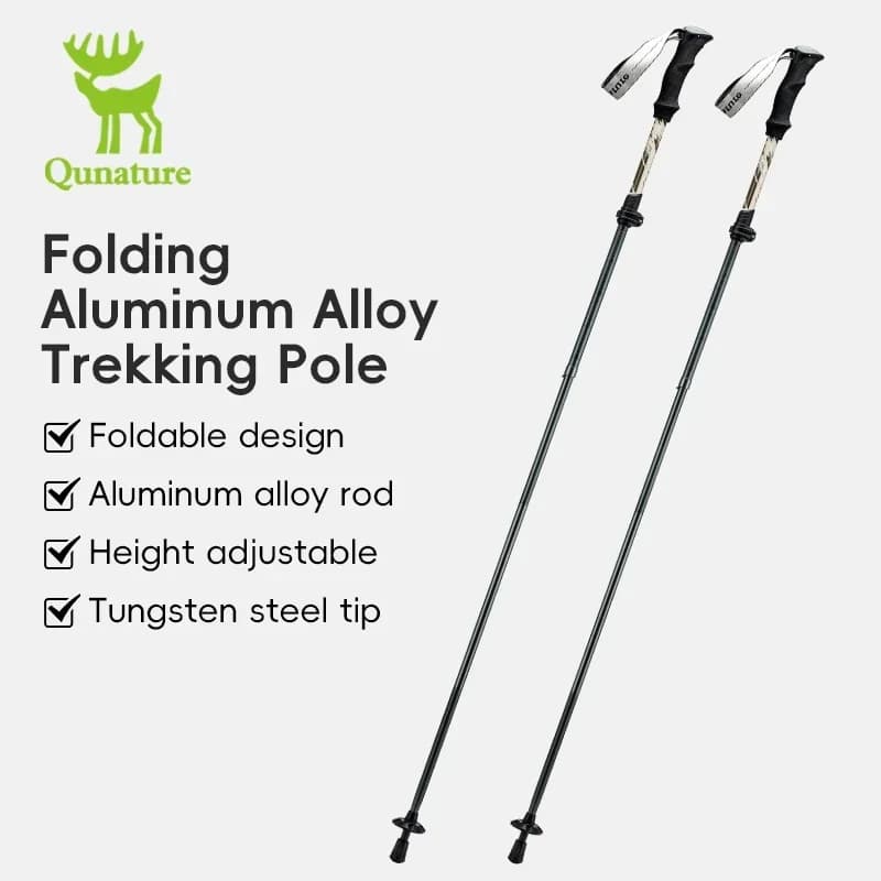 Trekking poles Qunature folding telescopic poles in aluminium alloy 7075 ultralight poles for walking tours for light adults