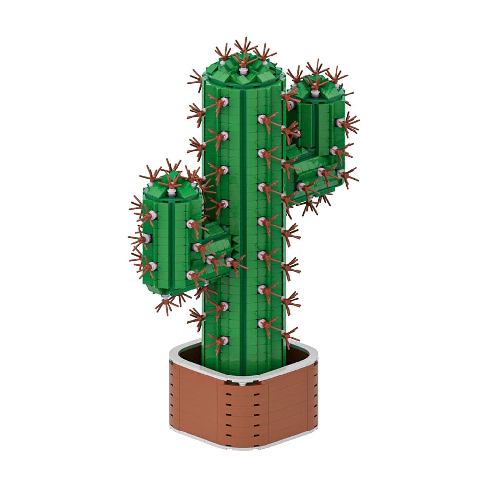 MOC Il Cactus Gigante Modello Building Blocks Deserto Oasi Piante FAI DA TE In Miniatura Giardino Casa In Vaso Decorativo Giocattolo di Mattoni Regalo Per Adulti