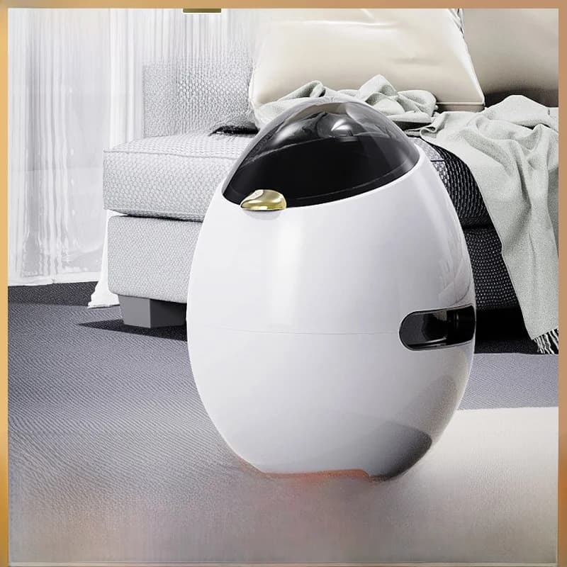 Thickened Plastic Creative round Trash Can for Living Room And Office Home Waste Disposal Bin Office Supplies Dust Cover