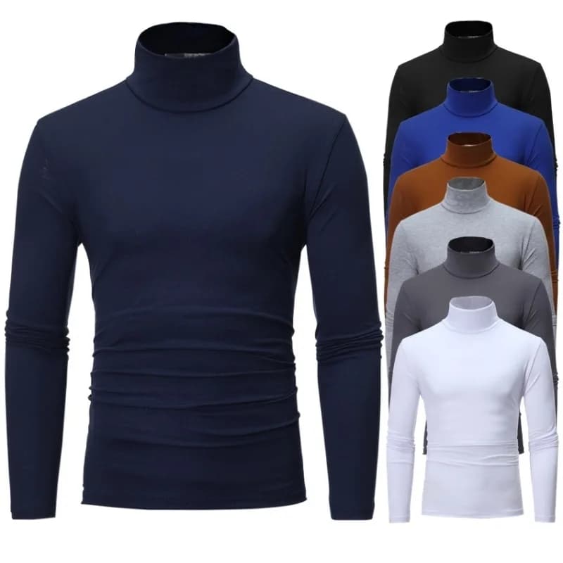 Thermal Intimo Top Men Winter Clothing Thermal Shirt Autumn Winter Collant Men's High Collar Slim long sleeve t-shirt slim fit