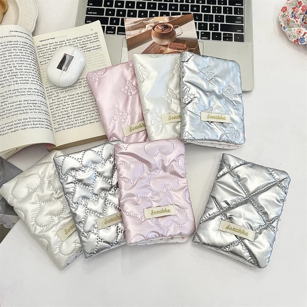 Borse per carte da donna Fiocco coreano Simpatico sacchetto di immagazzinaggio dolce Kawaii Porta carte multifunzionali per passaporto, biglietti e documenti