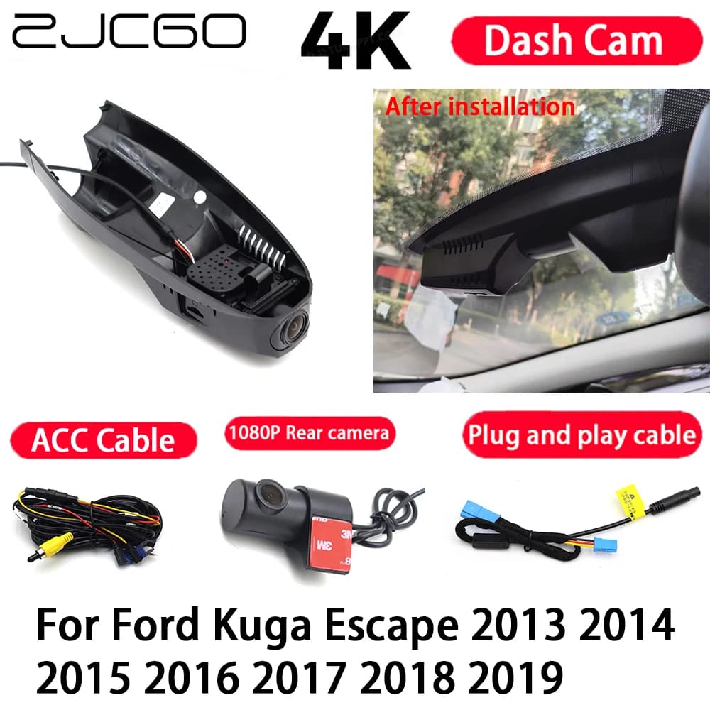 4K Plug and Play Dash Cam Video Camera Night Vision for Ford Kuga Escape 2013 2014 2015 2016 2017 2018