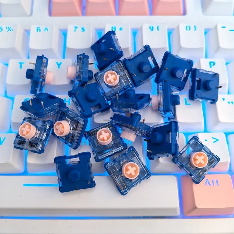 Kailh Islet Pink Mini Interruttori lineari silenziosi a basso profilo 35g per tastiera meccanica Deep Sea Islet 1353Hitbox Tastiera da gioco