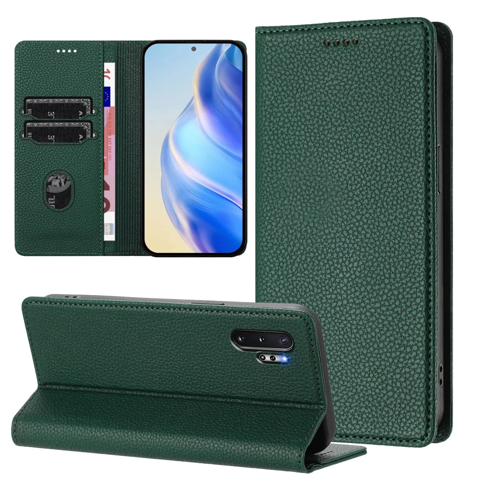 Custodia a Portafoglio WEFOR con Blocco RFID per Samsung Galaxy Note 20 Ultra/10 Plus/9/8, Porta Carte Magnetico, Funzione Kickstand, Cover Folio a Ribalta