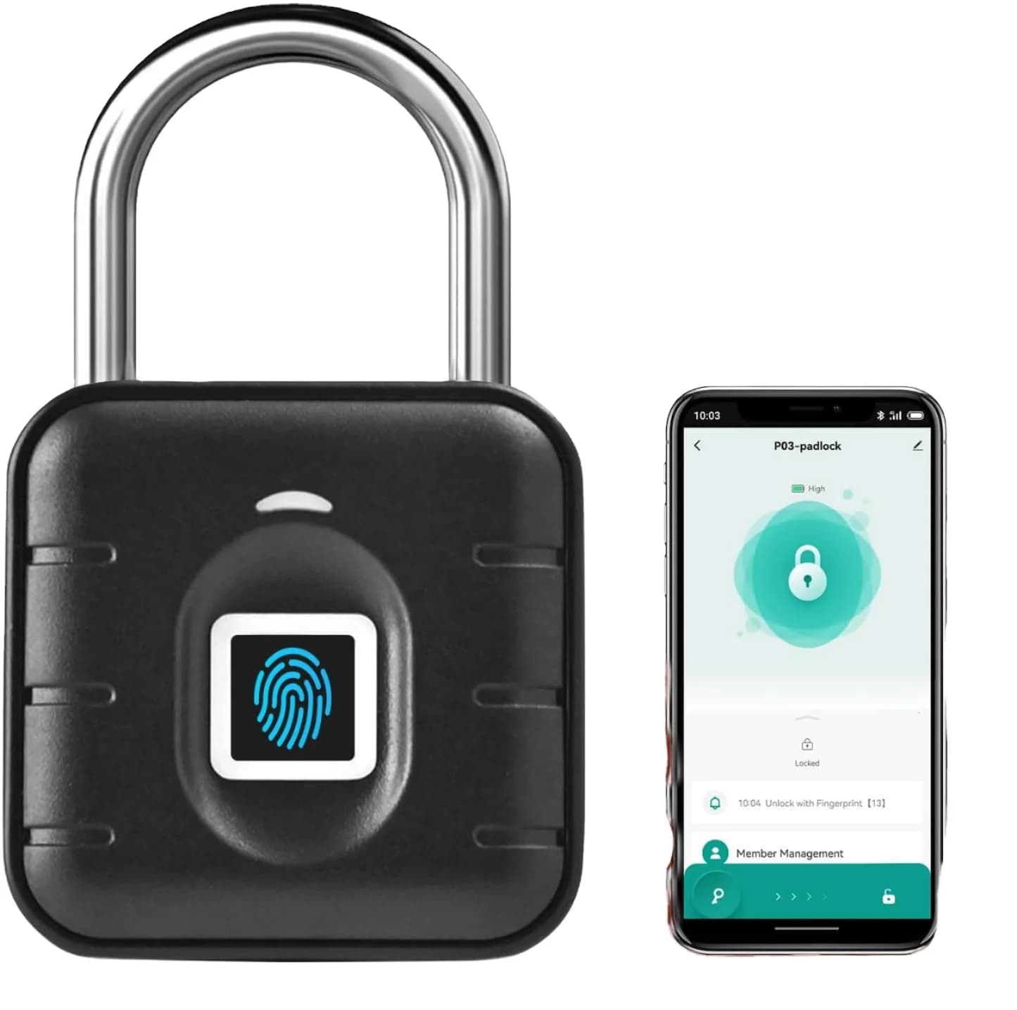Lucchetto per impronte digitali Tuya intelligente in lega di zinco impermeabile IP65 Blocco intelligente elettronico di sicurezza intelligente Nuova generazione Tuya Tattile