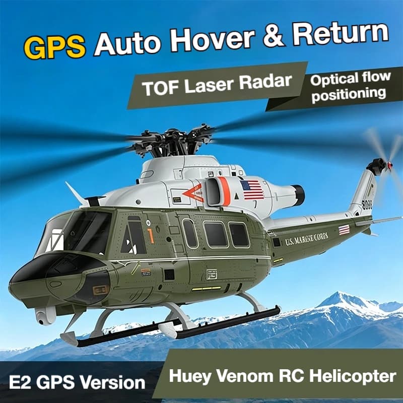 GOOSKY E2 UH-1Y New Huey Simulation RC Helicopter GPS Intelligent Model Aircraft Helicopter Automatically Hover One-Key Return