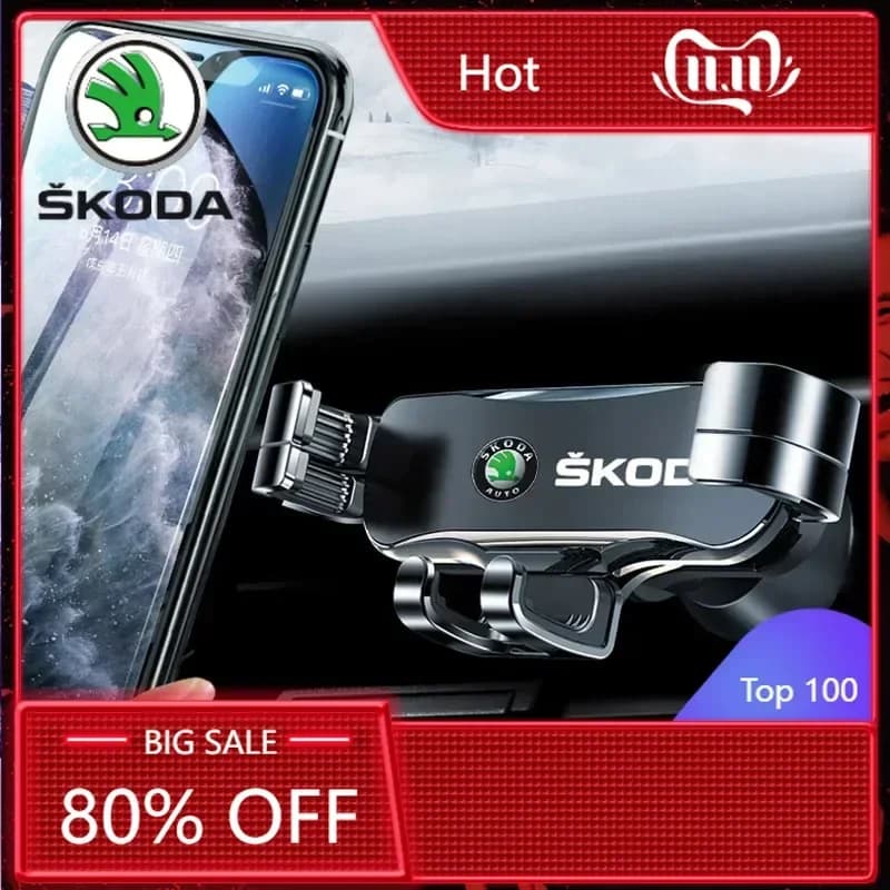 Supporto per telefono da auto 2025 nuovo, clip per bocchetta dell'aria, supporto GPS per smartphone per Skoda Octavia Fabia Rapid Yeti