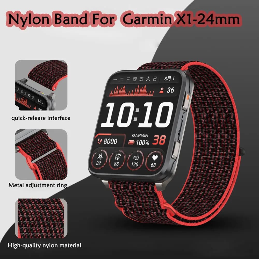 Nylon Loop Band for Garmin Venu X1 24mm Smart Watch Sport Strap Accessories for Garmin Venu X1 Men Women Sport Watch Strap