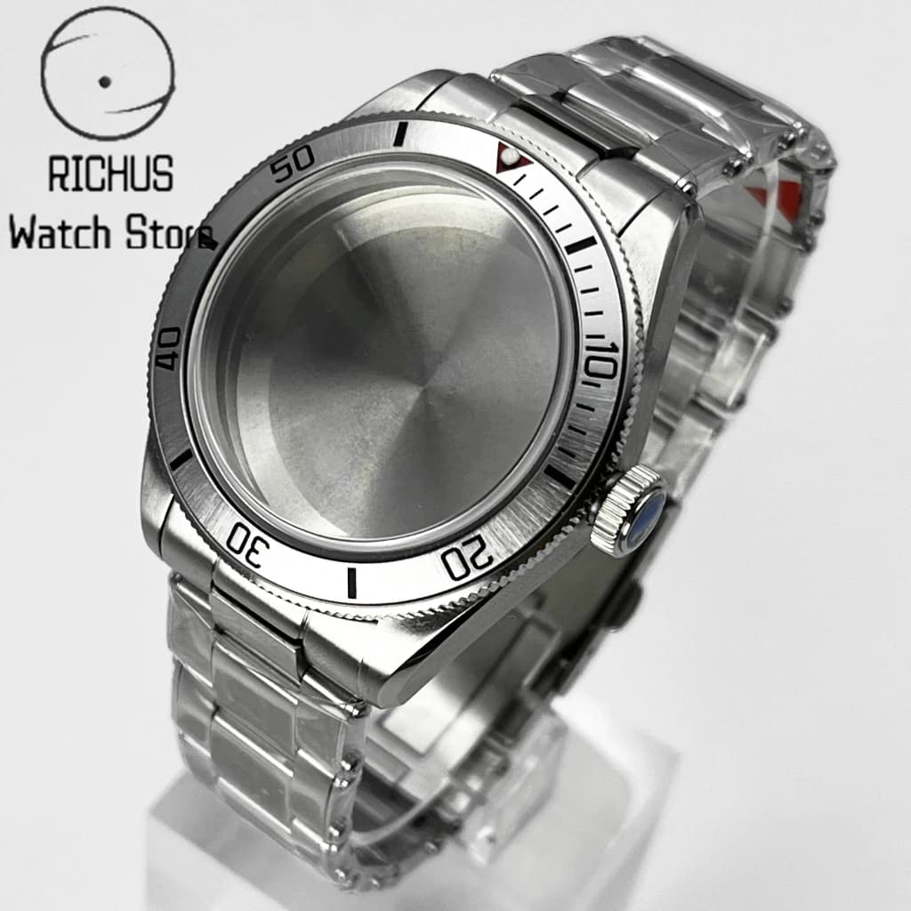 39 mm silver watch case with stainless steel folding buckle with bezel suitable for watches accessories with movement NH35 NH36 ETA2824 PT5000