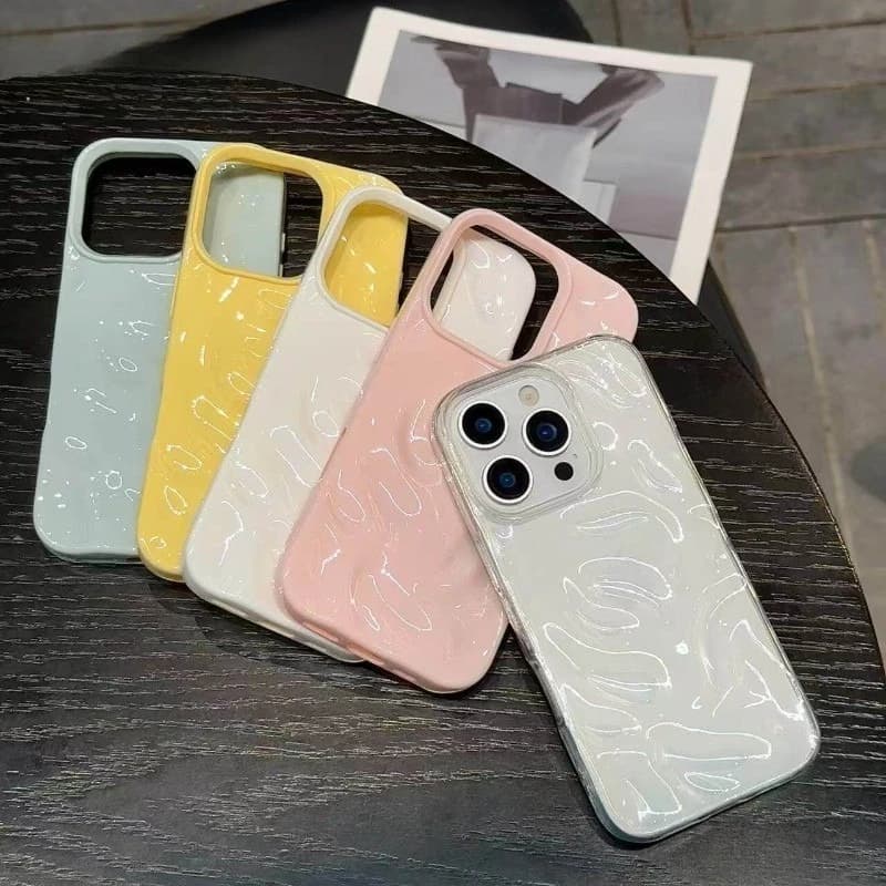 Custodia per iPhone 17 Air 16 15 14 Plus 13 12 11 Pro Max Premium Lusso Elegante 3D Effetto Meteorite Carina Semplice Tinta Unita