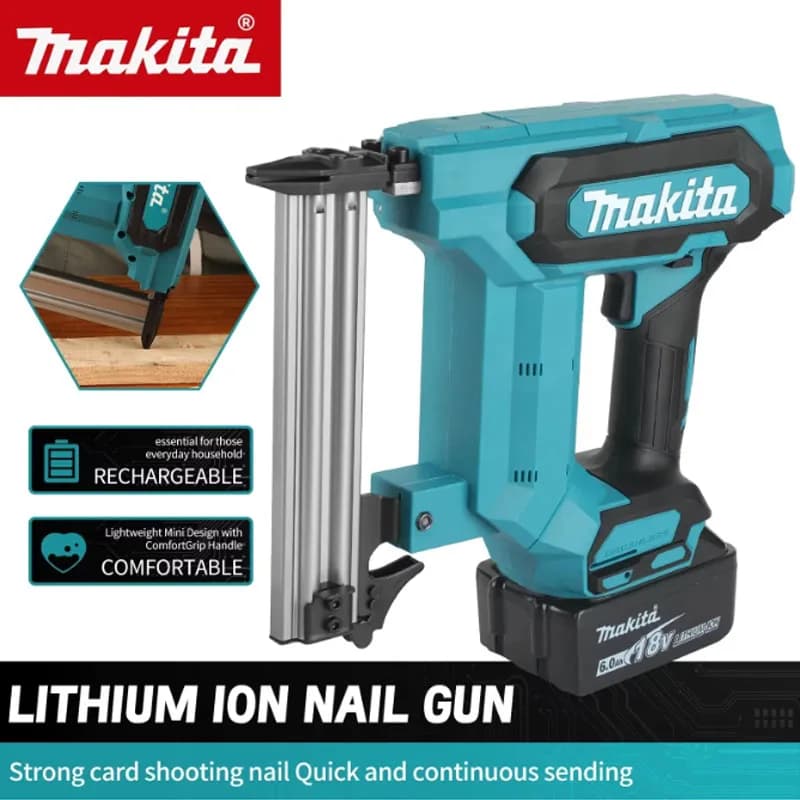Chiodatrice e Graffatrice Brushless Makita 18V - Per Lavorazione del Legno e Costruzioni Fai-da-Te, Impugnatura Ergonomica, Batteria Non Inclusa