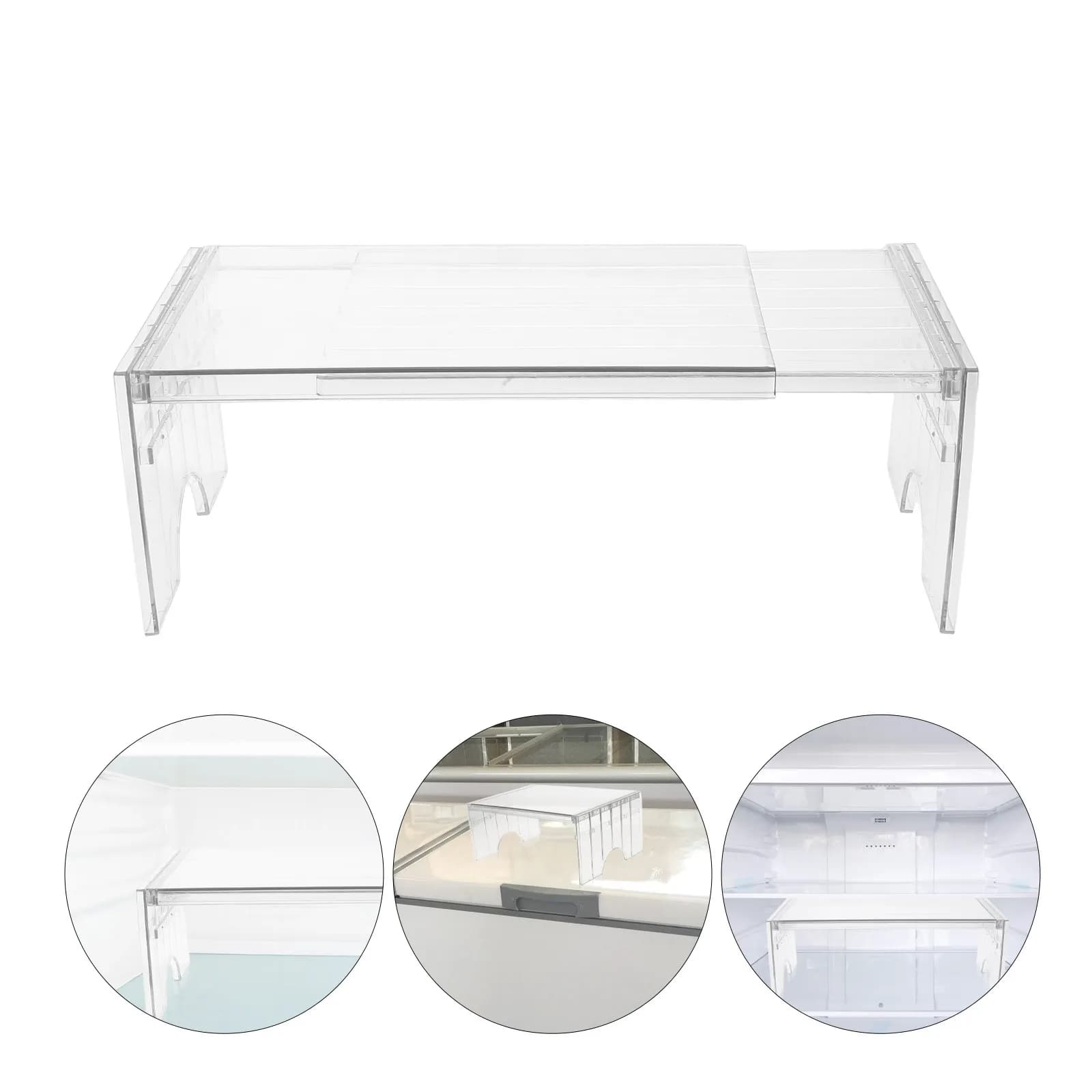 Adjustable Plastic Shelf Divider Cupboard Freezer Organizer Expandable Fridge Cabinet Riser