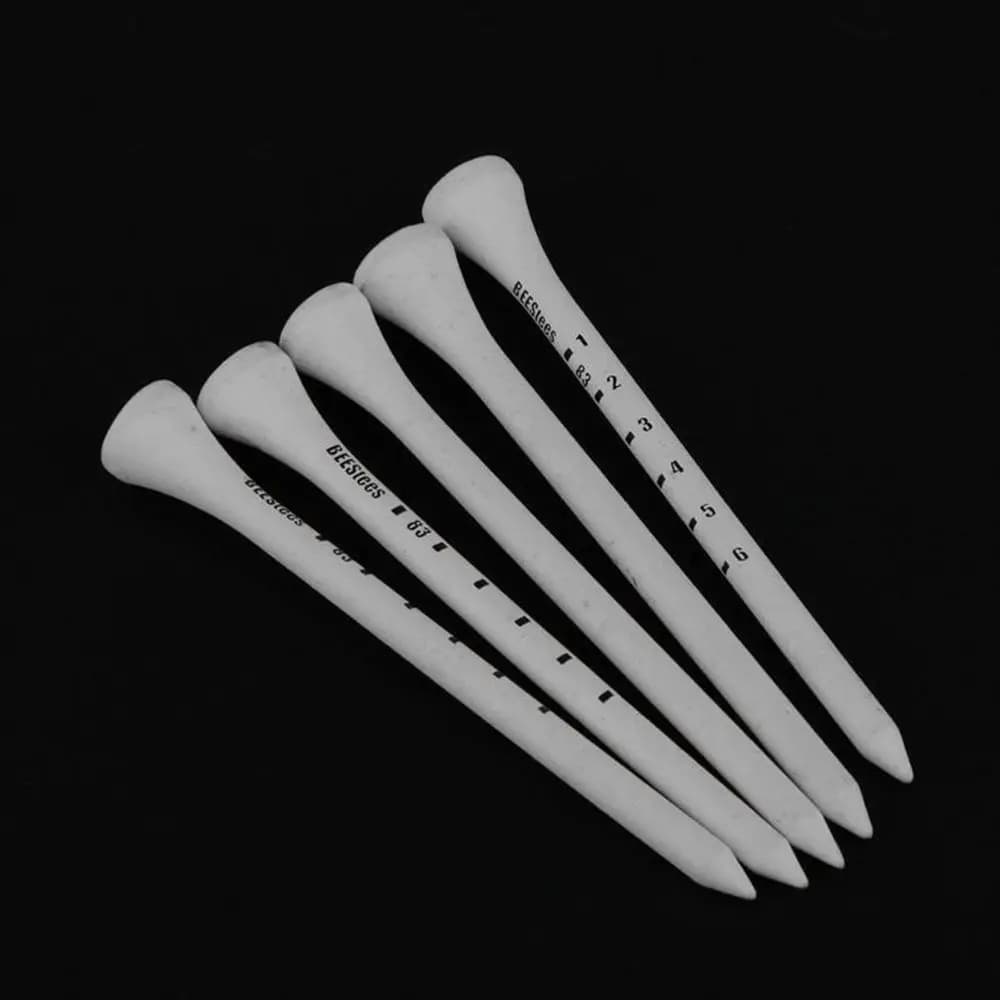 Supporto per Palline da Golf in Legno Professionale Bianco con Base a T