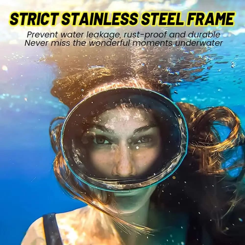Classic Tempered Glass Diving Mask Single Lens Lightweight Swimming Goggles Leakproof Oval Shape Snorkeling Mask Diving