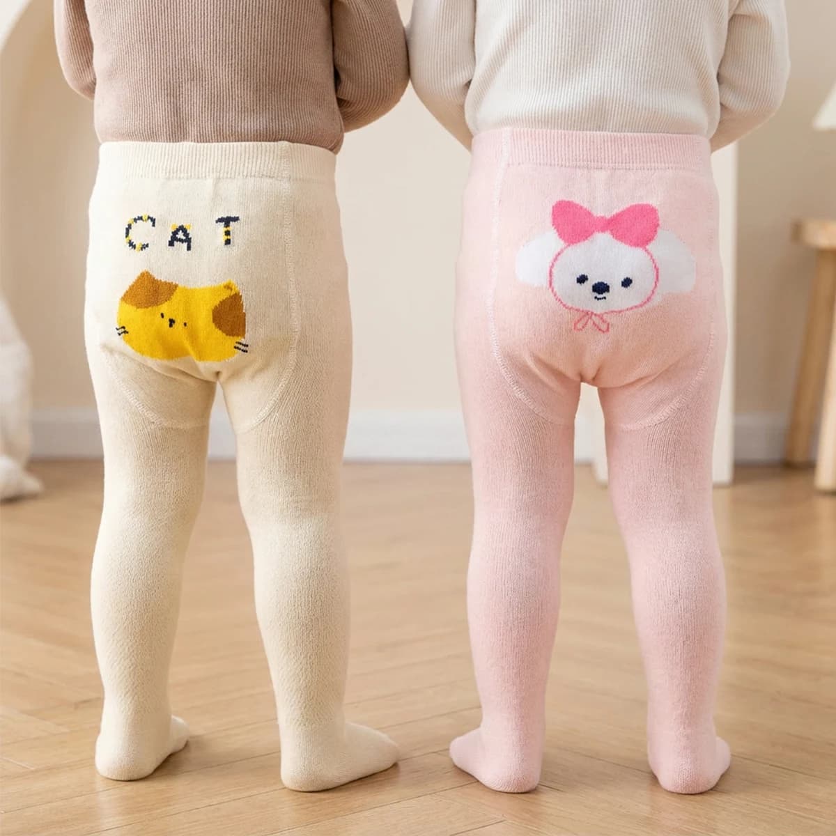 2 paia di collant per bambine, collant per bambini, leggings per neonati, caratterizzati da un simpatico stile cartoon. Adatto a neonati sotto i 3 anni, sk