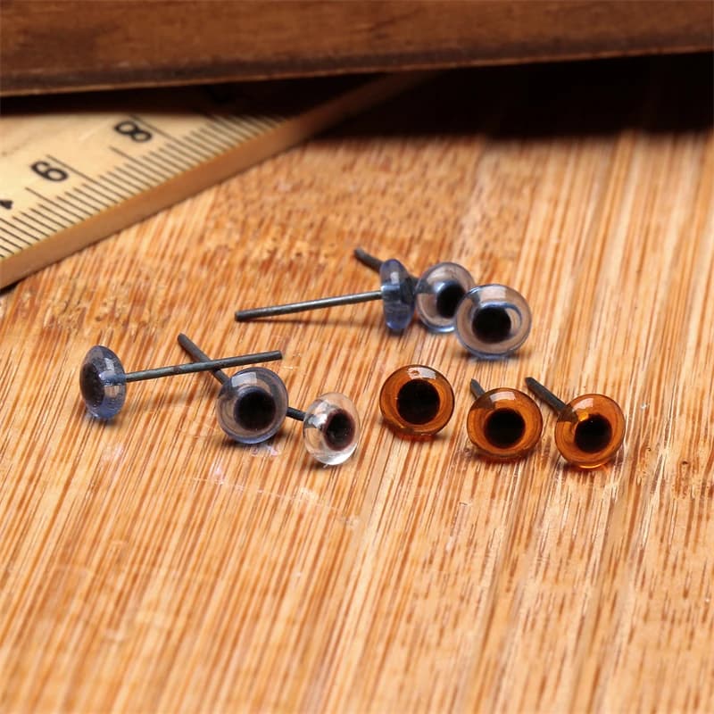 150 paia occhi di vetro di sicurezza 5mm per infeltrimento ad ago cucito orso bambole burattino farcito giocattolo animale blu/marrone/trasparente artigianato strumento fai da te