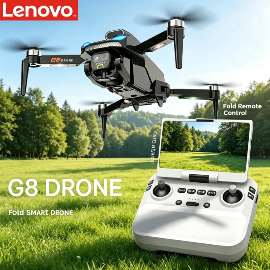 Lenovo G8 GPS Foldable Drone 8K Dual ESC Camera 5G WiFi FPV Brushless Obstacle Avoidance Color LED Lights RC Quadcopter
