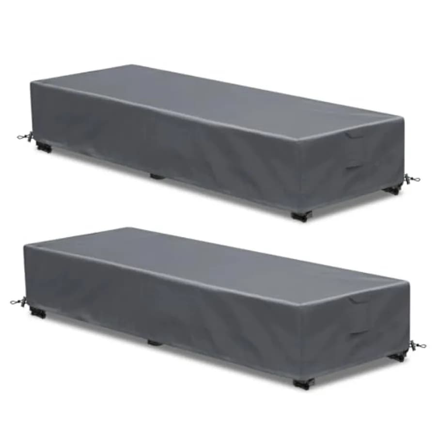 Coperture per Chaise Longue da Esterno in Materiale 600D Resistente alle Intemperie, Protezione UV, Design Antivento, Coperture per Mobili da Esterno 80" x 28