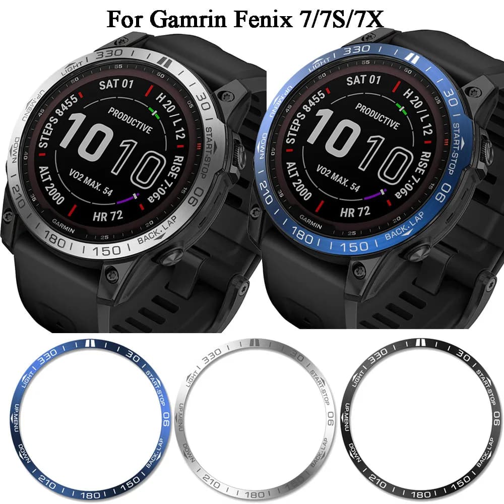 BEHUA Bezel Ring Styling Case per Garmin Fenix 7X 7 S 7 Smart Watch Metal Frame Dial adesivo Fenix 6X 7X Pro Cover protettiva