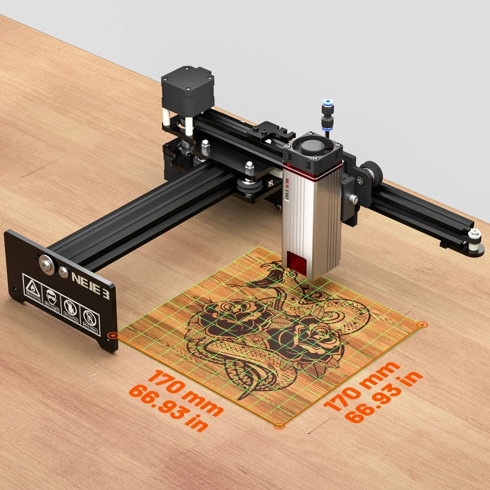 NEJE 3 E40 2026 Laser Engraving Machine, 32-bit DIY Laser Engraver, Metal Cutting, 3D Printer with Safety Protection, CNC Laser