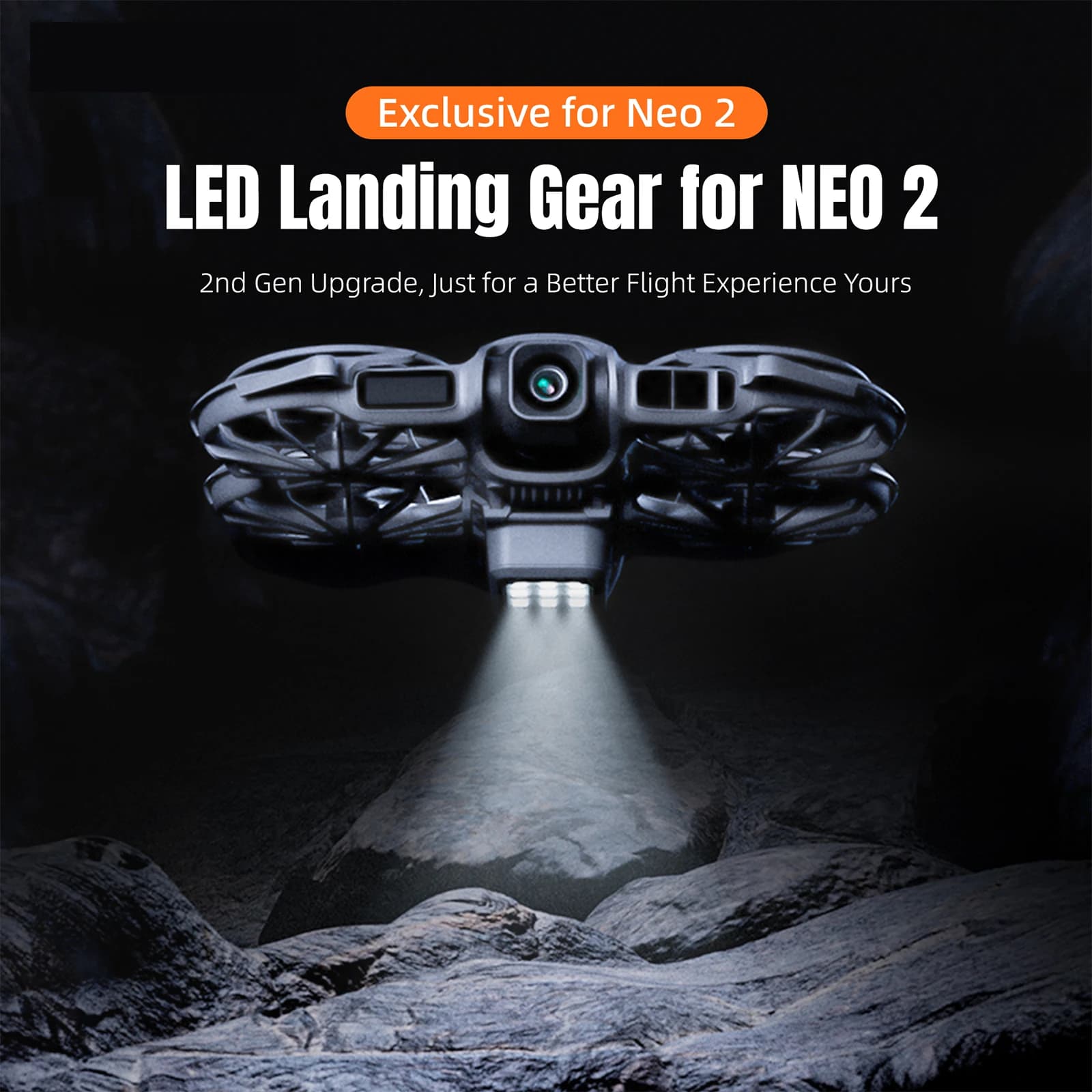 Rechargable LED Landing Gear with Flash Lights Clear Lighting Night Flying Navigation Light Quick Release for NEO 2 Drone