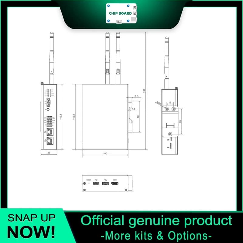 Computer industriale ED-IPC3120 basato su Raspberry Pi CM5 e Broadcom BCM2712, supporta la scheda micro SD