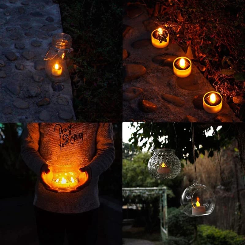 A95G Set di 9 Candele Solari a LED, Ricaricabili e Senza Fiamma, per Finestre, Campeggio, Emergenze e Decorazioni Domestiche