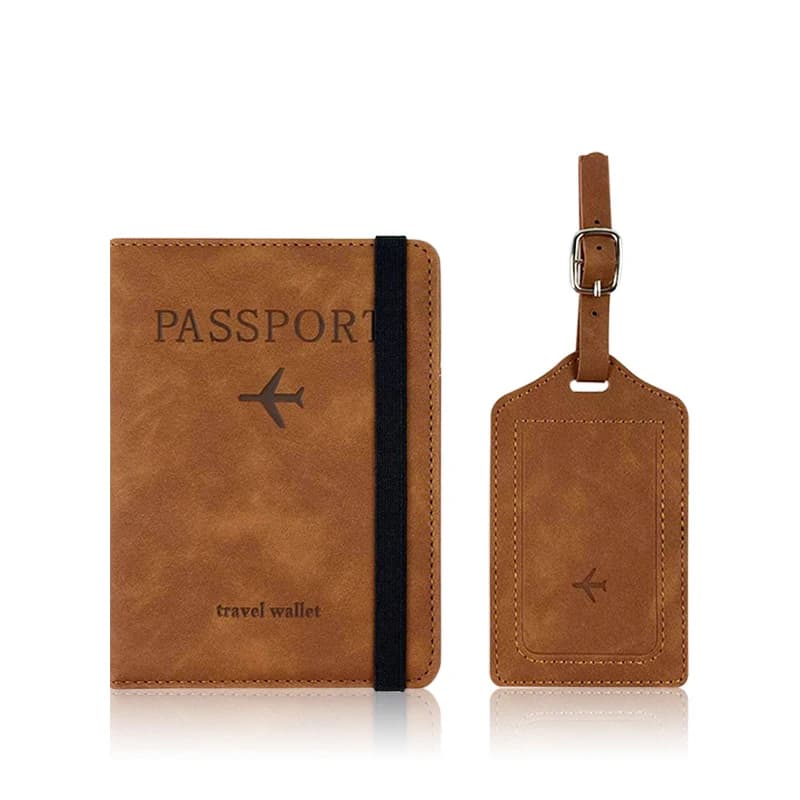 Set porta passaporto per elementi essenziali da viaggio Custodia a portafoglio per passaporto per accessori da viaggio, porta libri per passaporto per donna/uomo
