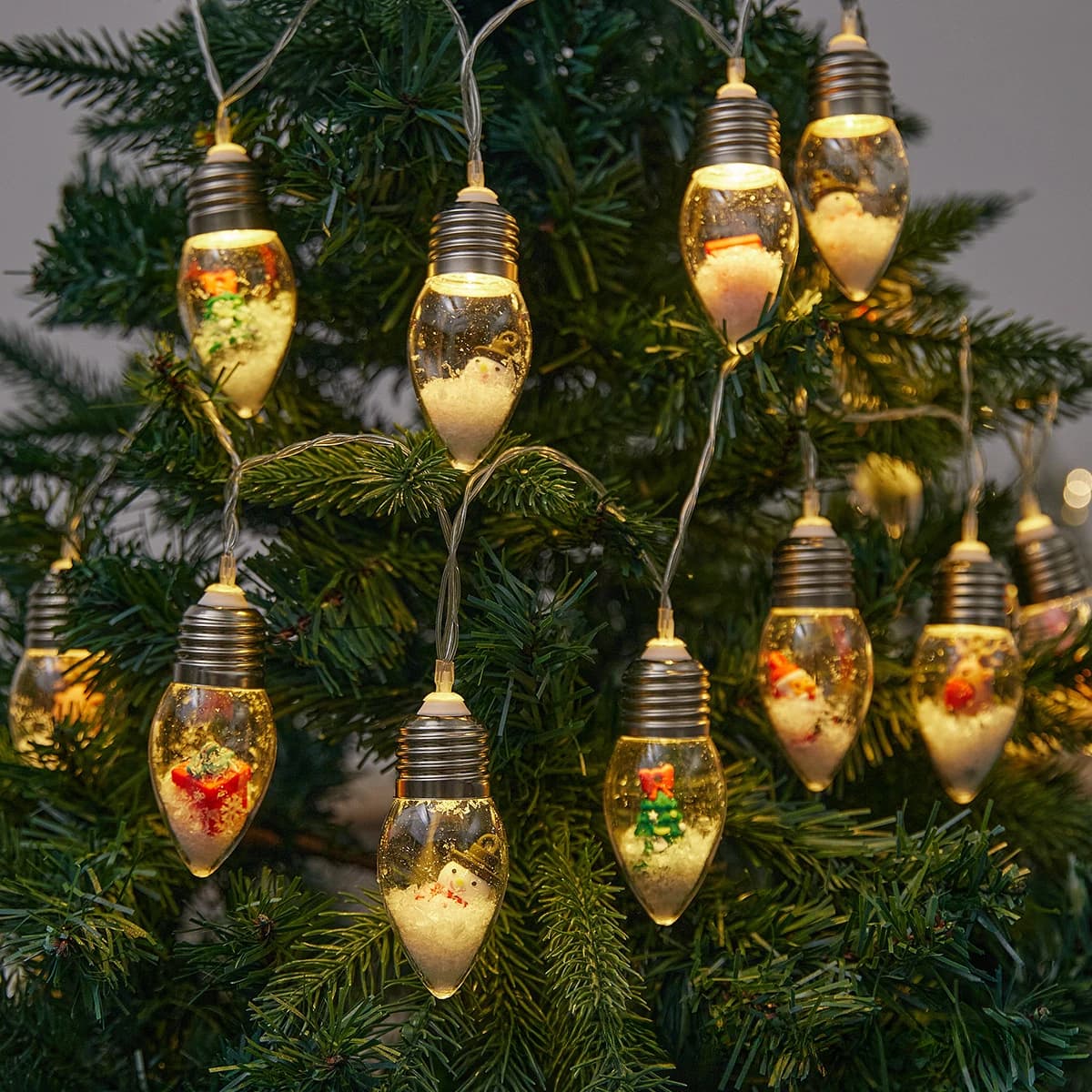 Bambola di natale che desidera le luci della stringa della bottiglia babbo natale ha condotto le luci della lampadina decorazione dell'interno luci della stringa dell'albero di natale