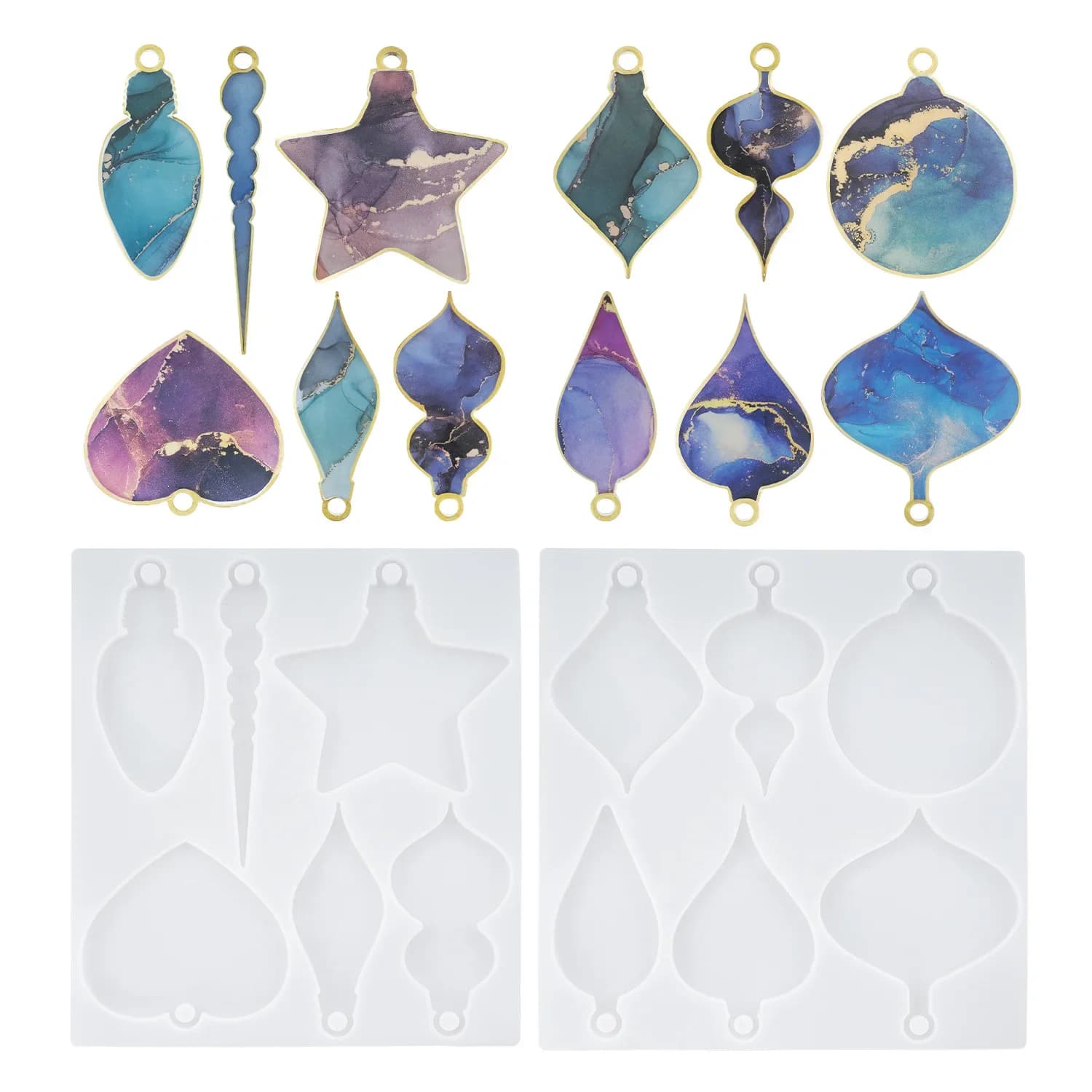 Decorazioni natalizie Ornamenti pendenti creativi Portachiavi Stampo in resina epossidica Stampi in silicone fai-da-te