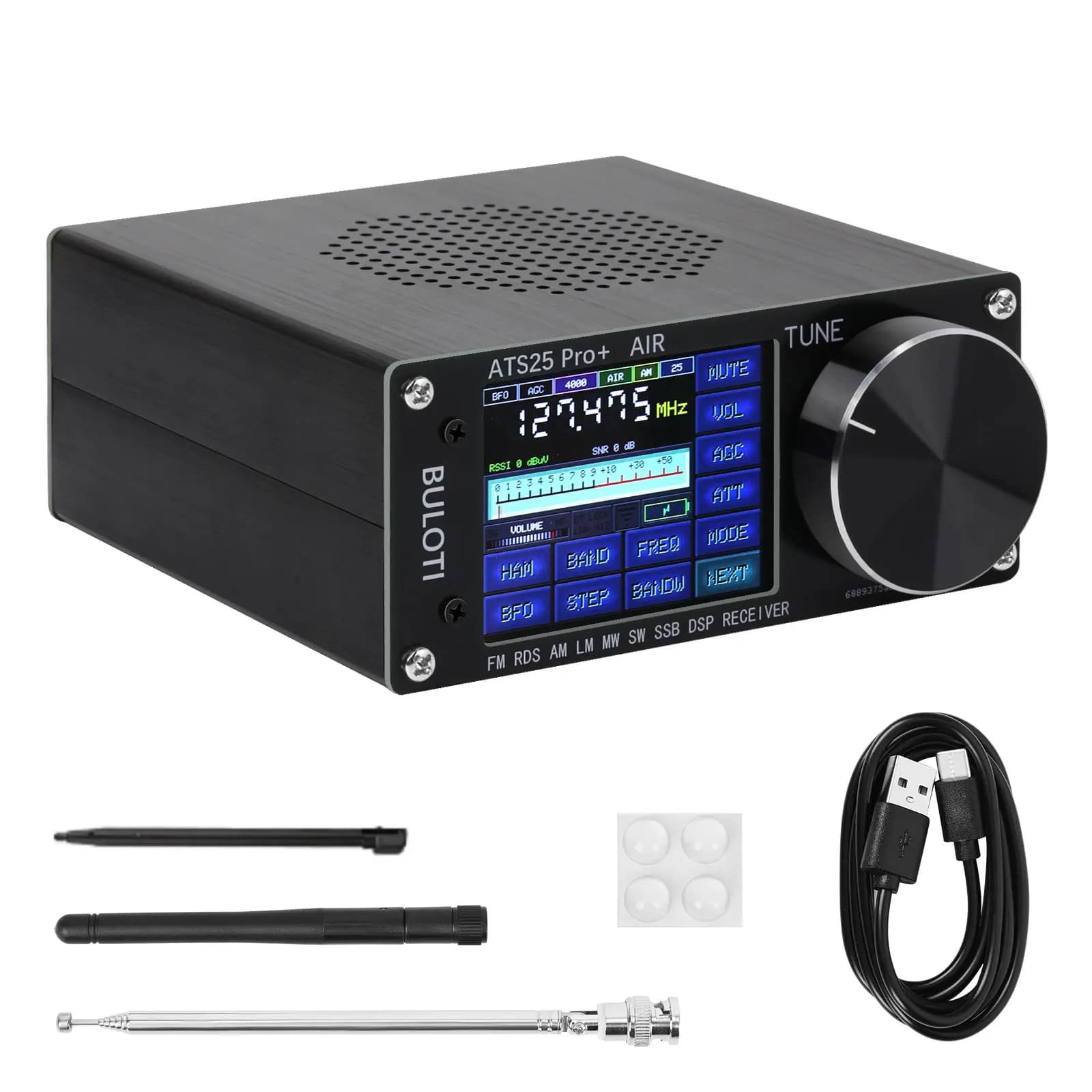 Firmware ATS25 Pro + 4.2 Bluetooth Wifi banda AIR 118M-135.975MHz FM SW SSB MW LW AIR SDR Ricevitore Ricevitore banda aeronautica SI5351