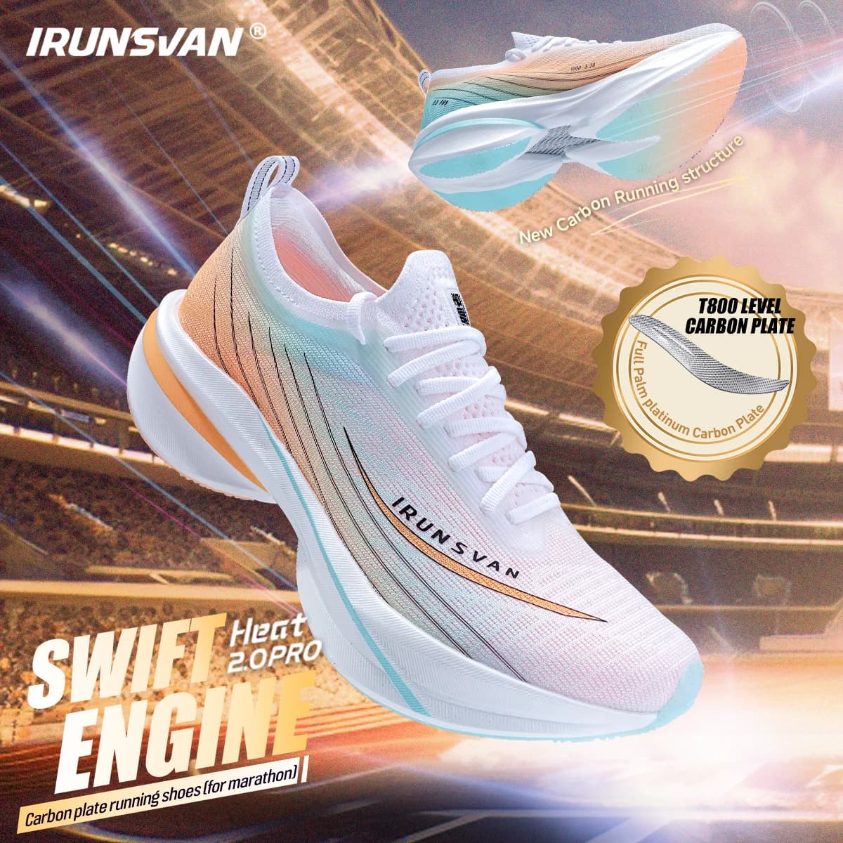 IRUNSVAN Scarpe da corsa da tavolo in carbonio per uomo Scarpe sportive da allenamento professionali Scarpe da corsa per maratona resistenti all'usura per le donne