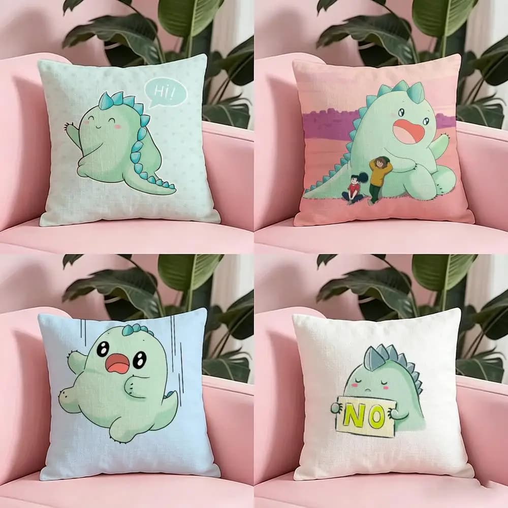 Anime G-Gecko Chan Cushion Cover Anti-dustmite Pillowcase Invisible zipper silky short plush Sofa cushion cover