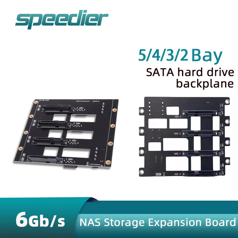 Scheda di espansione NAS con 2/3/4/5 Bay SATA per hard disk, versione con condensatori elettrolitici, scheda di interfaccia HDD per server di archiviazione