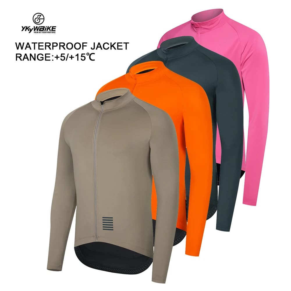 Ykywbike Giacca da ciclismo professionale a maniche lunghe da uomo Collant antipioggia Mtb Bike Cappotto antivento Abbigliamento da ciclismo per bicicletta da strada Abbigliamento sportivo