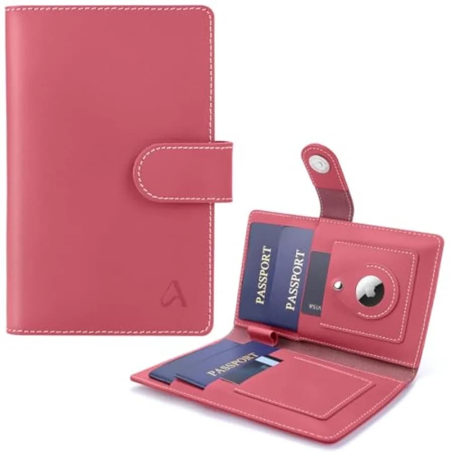 Porta passaporto per viaggi in famiglia da 4 persone, portadocumenti con blocco RFID per donne e uomini, custodia in vera pelle