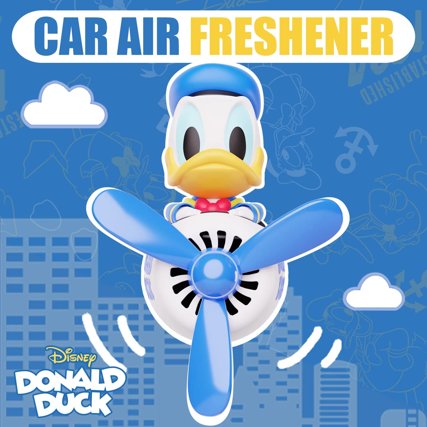 Deodorant for cars Disney Paper Pilot with clip for air vent, fun and eye-catching, decorative accessory in the shape of a rotating plane, fragrance diffuser
