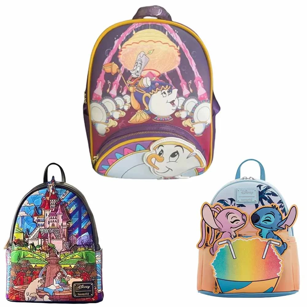 La bella e la bestia Be Our Guest Zaino Borsa da viaggio Zaino da principessa Mini Bag Lilo & Stitch Zaino Borsa regalo per ragazza con fiocco