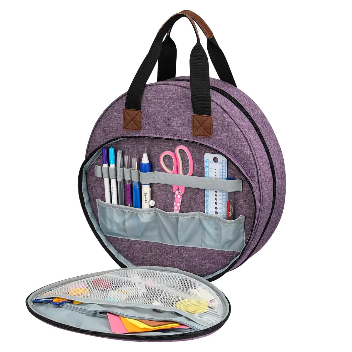 Embroidery Kit Storage Bag Round Multi-Layer Oxford Sewing Tool Accessories Organizer Bag Home Embroidery Supplies Tote Bag