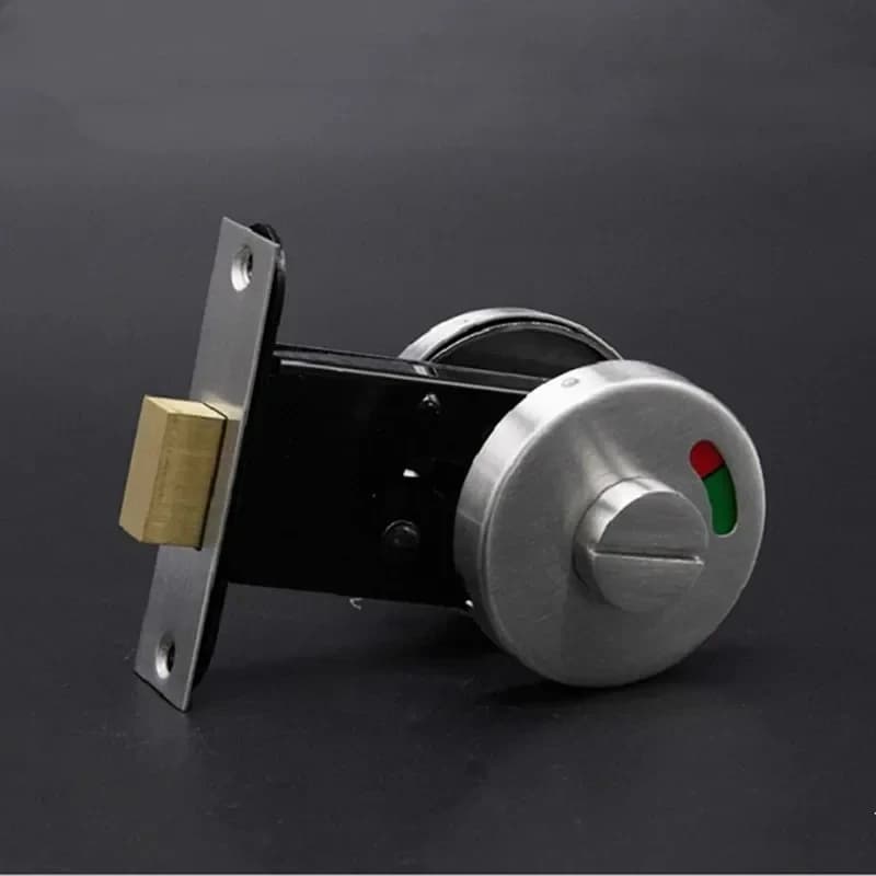 Serratura con indicatore del bagno Serratura per porta senza chiave commerciale Bullone per porta del fienile universale Manopola per serratura per porta WC in acciaio inossidabile