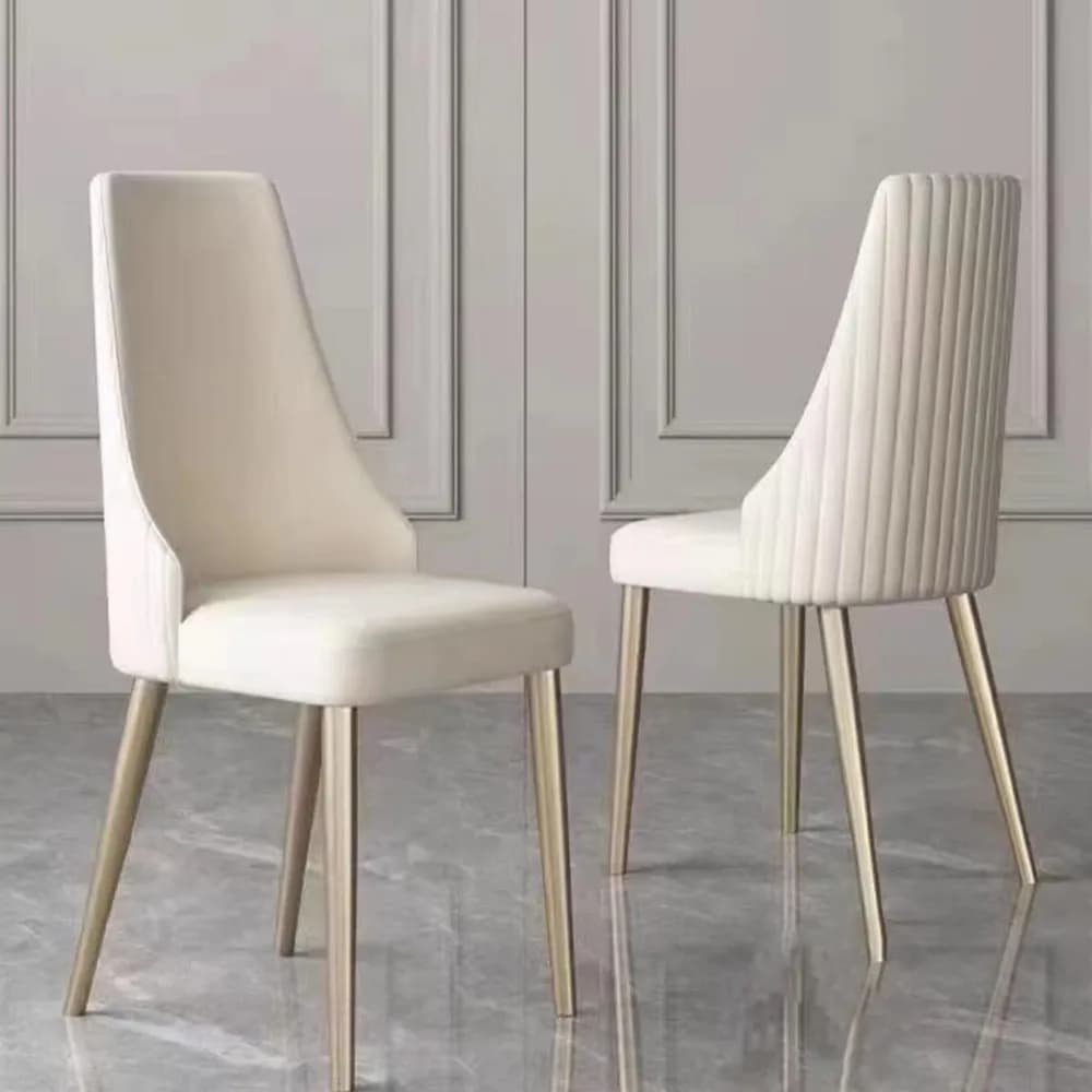 Set di 2 sedie da pranzo in pelle PU con gambe in metallo per cucina, sala da pranzo, camera da letto, personalizzabili