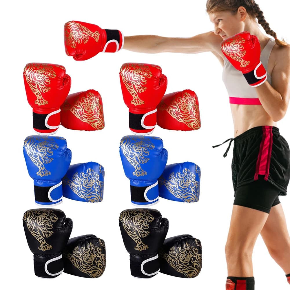 PU Leather Fighting Gloves Breathable Kickboxing Gloves for Kids Boxing Training for Gym Sports Training for Indoor and Outdoor